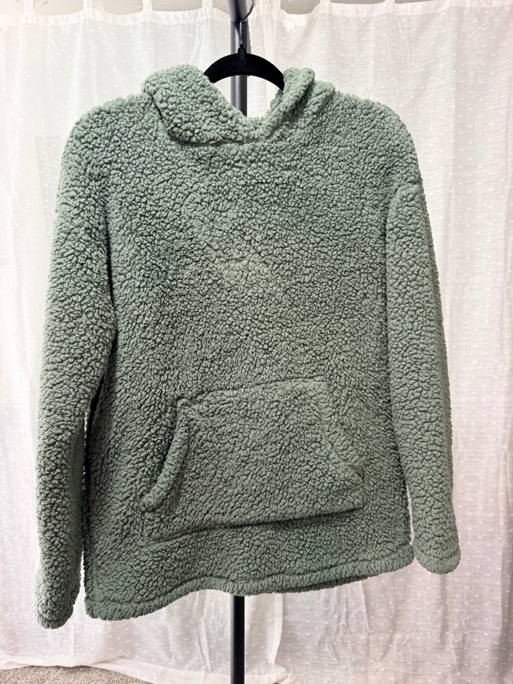 Green/Grey Sherpa Hoodie - XS